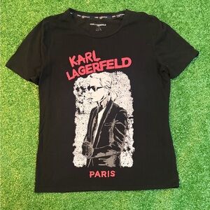 Karl Lagerfeld Black Tee with Red Accents